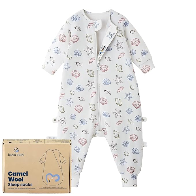 kaiya baby Unisex Toddler Sleep Sack with Feet 1.0 Tog Split Legs Sleep Sack 6-18 Months, Sleep Bag Walker, Gifts for Boys & Girls, Shell