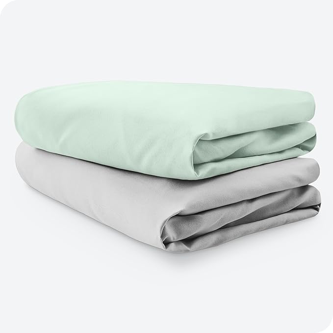 Bare Home 2-Pack Fitted Crib Sheets - Premium 1800 Ultra-Soft Microfiber - Breathable - Baby Sheet - for Boys & Girls - Fits Standard Crib and Toddler Mattresses (Spring Mint/Cloud Grey)