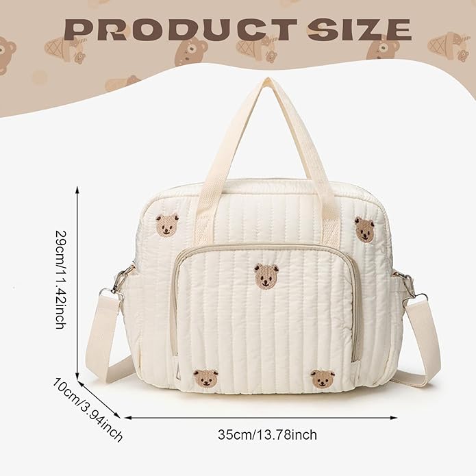 Messenger Diaper Bags, 14x4x11 Inch Large Capacity Baby Bag, Portable Lightweight Diaper Tote with Handle and Strap for Travel
