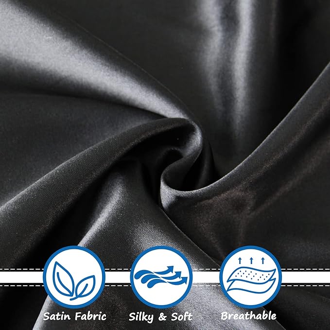 Satin Bassinet Sheet Fitted for Baby Hair and Skin Soft Silk Feeling Bassinet Sheet for Rectangle Hourglass Oval Cradle or Bassinet Pad＆Mattress for Boys and Girls Gift for Baby Toddler Black