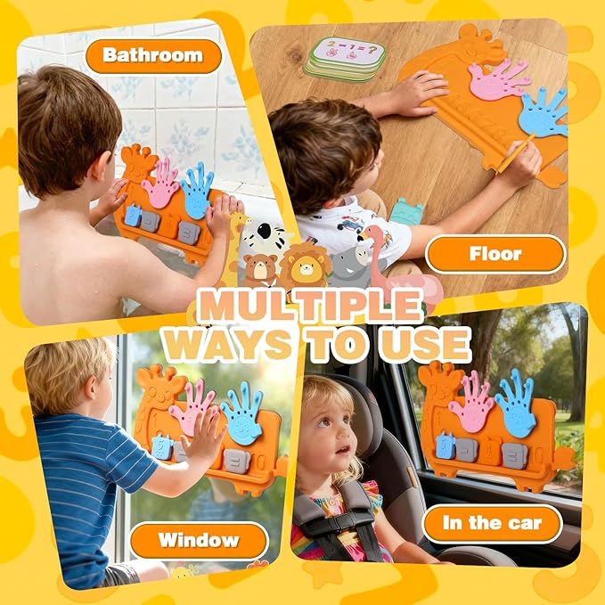Preschool Learning Toy for Toddlers, Cute Giraffe Silicone Counting Board with Number Tracing | Montessori Educational Math Manipulatives Number Counting Blocks for 3 Year+ Boys Girls Gifts