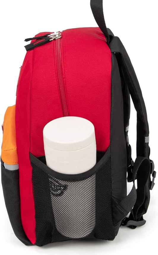 HawLander Little Kids Backpack for Boys or Girls, Toddler School Bag Fits 3 to 6 years old, Red Black, 12 Inch