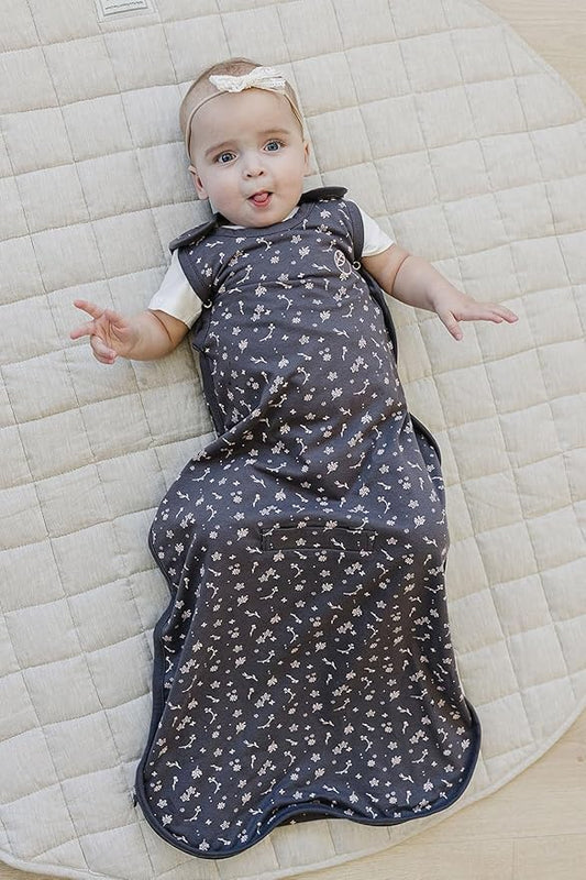 Ecolino Organic Cotton Baby Sleep Sack - 2-Way Zipper Baby Wearable Blanket - Infant to Toddler Sleeping Bag Sack - 2 Months - 2 Years - Small Flower