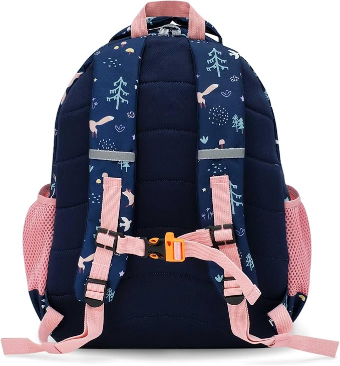 JAN & JUL Girls' Water Resistant Backpack for School, Lightweight Schoolbag for Kids (Navy Forest, One Size)