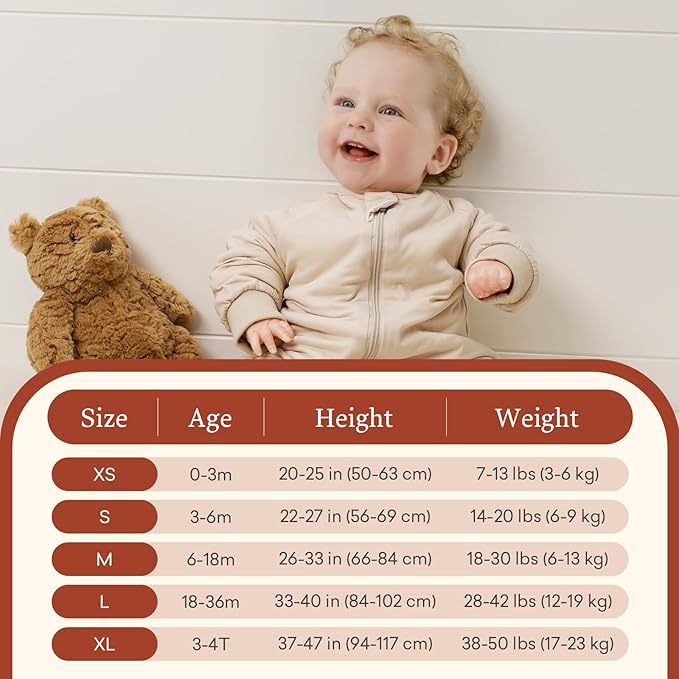 Baby 1.0 TOG Long Sleeve Sleep Suit with Legs, Premium Baby Swaddle Transition Sleep Sack, Newborn to 24 Months