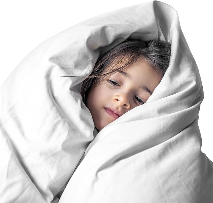 Continental Bedding Toddler Comforter, 100% White Goose Down Duvet Insert, Sleep Blanket with Cotton Shell, Fits Standard Crib, Toddler Bed, 39x47 Inches, White