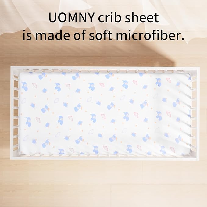 UOMNY Crib Sheet,Boys Girls Crib Sheets Baby Sheet for Standard Crib and Toddler Mattresses Nursery Bedding Sheet Crib Mattress Sheets for Boys and Girls 1 Pack Toddler Sheet