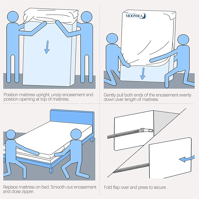 Zippered Waterproof Twin XL Mattress Protector, 6-Side Waterproof Mattress Encasement, Twin XL Mattress Cover, Box Spring Encasement