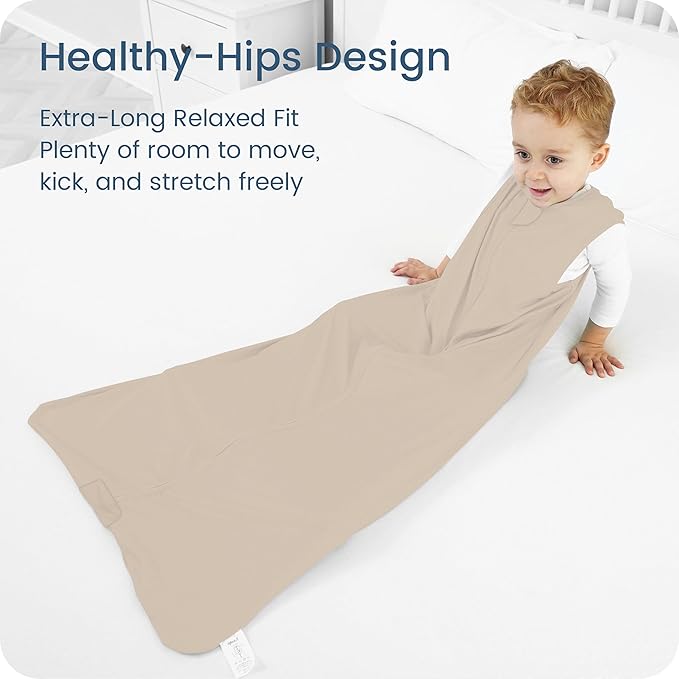 Toddler Sleep Sacks 2T-3T-4T, 0.5 TOG Light Summer Wearable Blankets, Extra Long XL Sleeping Bags, 2 Pack