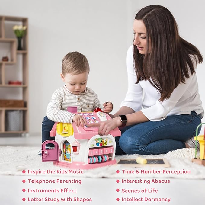 Marstone Toddler Toys for 1 Year Old Girl Gifts: First 1st Birthday Gifts for Girls and Boys, 8-in-1 Musical Learning House Baby Toys 6-12 12-18 Months, Educational Toddler for Ages 0-2