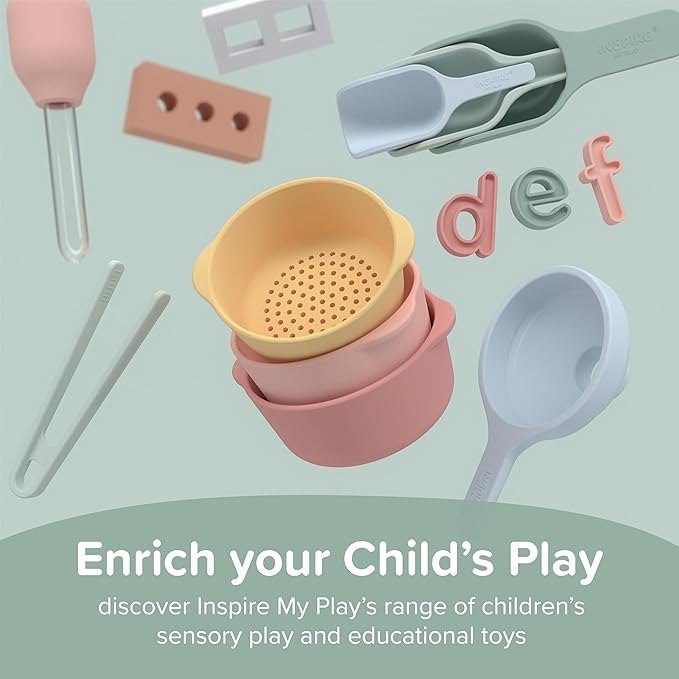 Inspire My Play - 3 x Silicone Nesting Scoops - Perfect for Sensory PlayTray - Sensory Bin Accessories - Special Education Classroom Supplies - Montessori Education Toys - Multi-Purpose Shovel