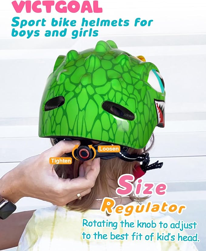 VICTGOAL Toddler Kids Bike Helmet Lightweight 3D Children Bicycle Helmet for Boys and Girls Age 3-8 for Multi-Sport Scooter Cycling Skating