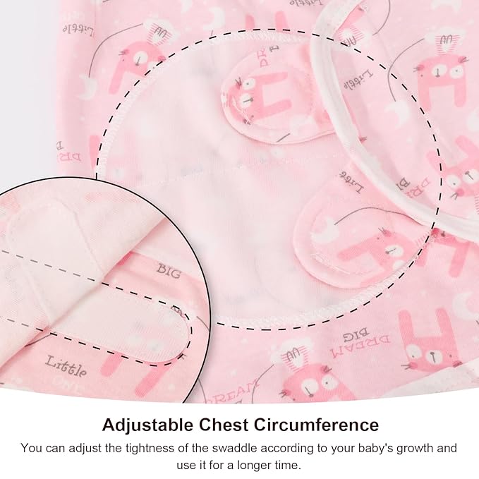 DRESHOW BQUBO 3 Pack Baby Swaddle Sleep Sacks Baby Swaddling Blanket Wrap Newborn Swaddle Sack with Bear Ears Hat for Boys Girls 6-12 Lbs Newborns & 0-3 Months Girls Boys