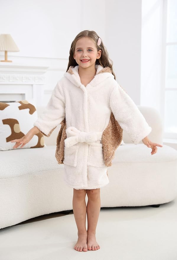 CuteOn Bathrobe for Women Soft Fleece Hooded Plush Loungewear