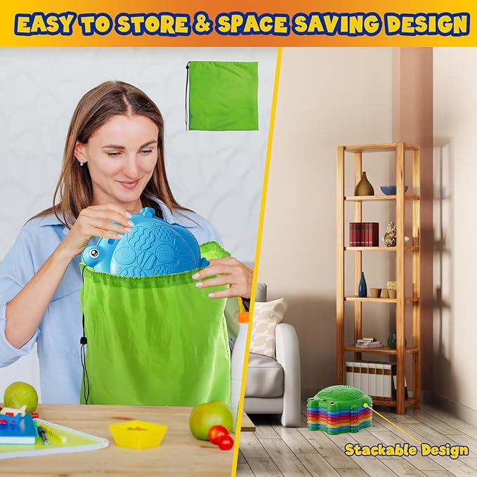 Stepping Stones for Kids, 8PCS Non-Slip Balance Steps Stones for Toddler 1-3, Obstacle Courses Sensory Toys, Coordination Game for Boys Girls Indoor Outdoor Play Ages 3-5