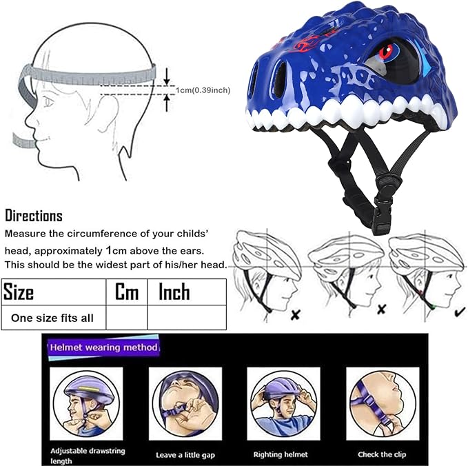 Toddler Kids Bike Helmet,3D Dinosaur Helmets for Boys Girls Infant/Baby to Children 1/2/3/4/5/6/7/8 Years Old Lightweight Adjustable Multi-Sports Bicycle Scooter Skateboard Skating Cycling