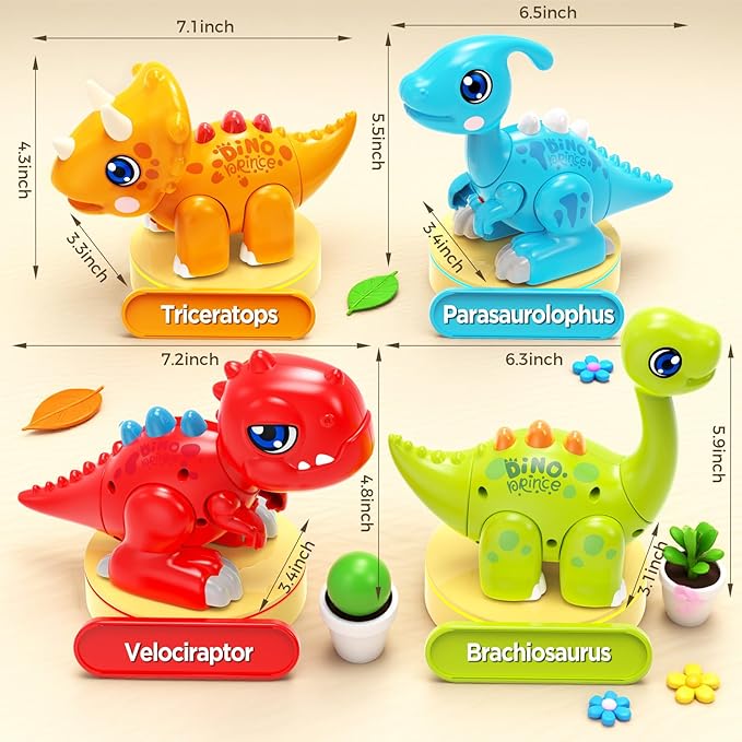 Marstone Toddler Dinosaur Toys for 1 Year Old Boy Gifts: Educational Light Up Sound Building Baby Musical Toys 12-18 Months, Mix and Match Learning Birthday Gift for Kids 1 2 3 Year Old