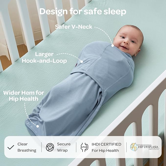 Momcozy Swaddles for Newborns, Quiet Fastner Suitable for Infant 0-3 Months, New-Parent-Friendly Swaddle Sack, Reduce Startle Reflex, Newborn Boys Girls Registry Essentials, 2-Pack, Serenity