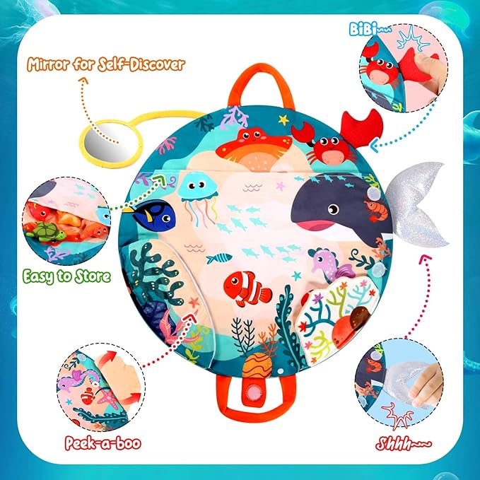 FREYBLI Montessori Toys for 1 Year Old Boy Girl Birthday Gifts - Toddler Fishing Game Toys with Stacking Cups, Mirror, Rattle - Educational Learning Sorting Toy for One Year Old Baby Boy Gifts