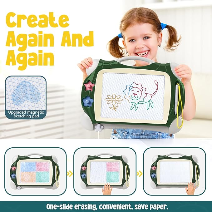 Daisiki Magnetic Drawing Board, Toddler Toys for Age 1 2 3 Boys Girls, Toddler Drawing Board, Birthday Easter Christmas Halloween Kids Toy Gifts for Boys and Girls