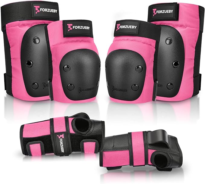 Adult/Kids Knee Pads Elbow Pads Wrist Guards 6 in 1 Protective Gear Set for Inline Roller Skating Skateboarding Scooter BMX etc.