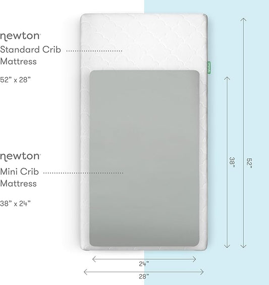 Newton Baby Fitted Mini Crib Sheets (2-Pack) | Organic Muslin Cotton, Breathable & Soft Baby Sheets, Washable Baby Mattress Sheets, Fits Mini Crib Mattresses 24" x 38", Sage