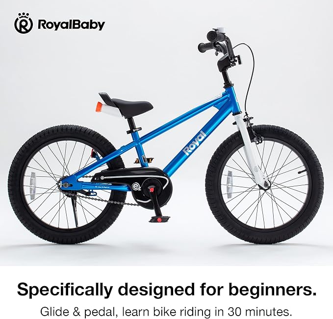 RoyalBaby Kids Bike Freestyle Classic & EZ Balance Pedal Switchable Bicycle, 12 14 16 18 Inch, 3-10 Years Toddler to Big Kids