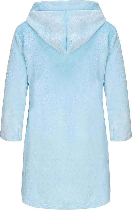 Kid Fleece Hooded Robes Girls Bathrobes Boys Soft Plush Sleepwear Toddler Fuzzy Pajamas
