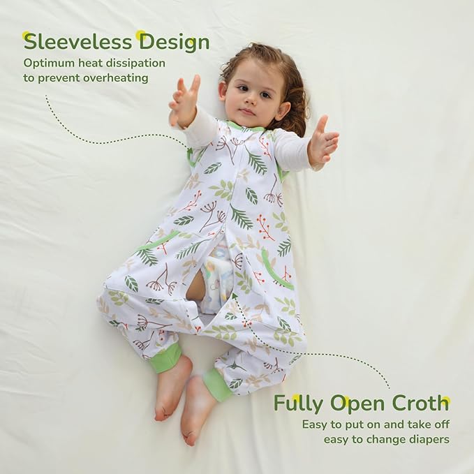 WONDAY Toddler Sleep Sack with Feet, 0.5 Tog Sleeping Sacks for Walking with Legs 3-5T 4T 5T