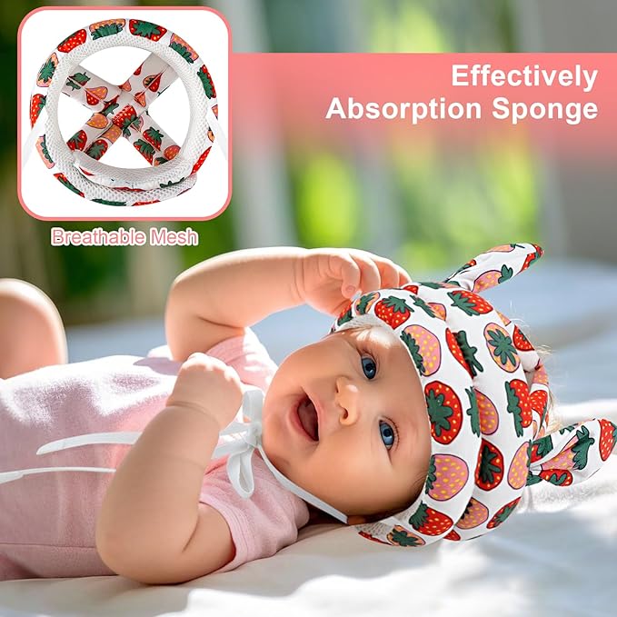 Accmor Baby Helmet Breathable Baby Head Protector for Crawling Walking Running, Lightweight Infant Safety Head Guard Cap Adjustable Toddler Head Protection with Soft Cushion for 6-24 Months Girls