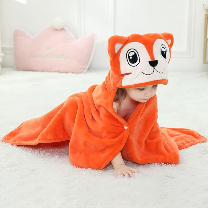 Wearable Blanket Hoodie for Kids Toddlers Hooded Towels Soft Cozy Wearable Throw Blanket Hoodie for Boys Girls
