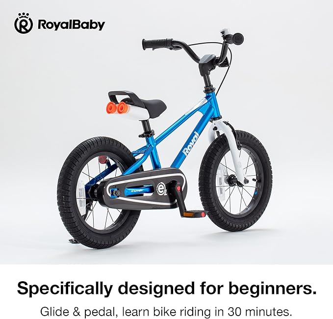 RoyalBaby Kids Bike Freestyle Classic & EZ Balance Pedal Switchable Bicycle, 12 14 16 18 Inch, 3-10 Years Toddler to Big Kids