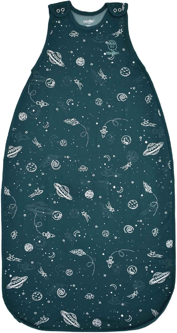 Woolino Big Kid Sleeping Bag, 4 Season Baby Sleep Sack, Merino Wool and Organic Cotton Wearable Blanket, 4-6 Years