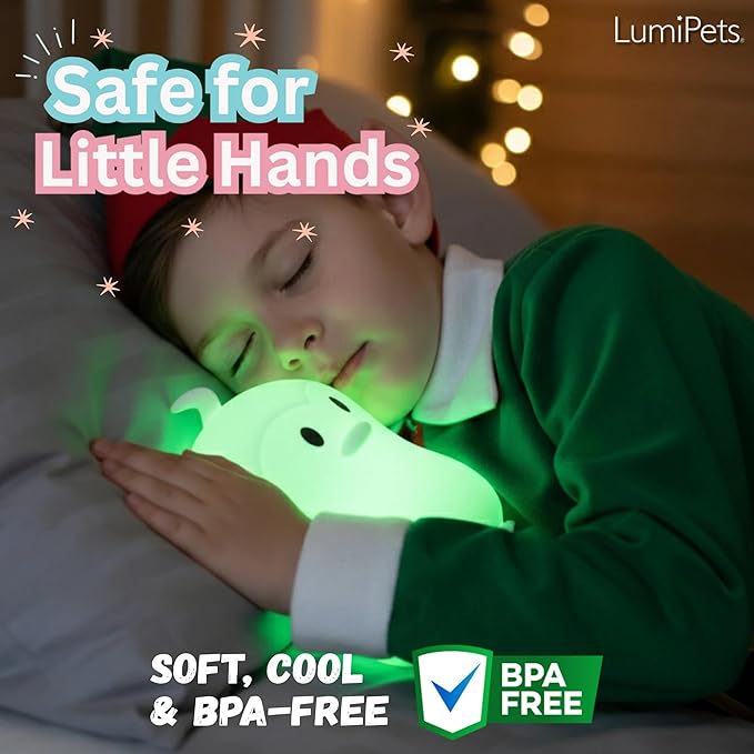 Lumipets Remote Control Silicone Night Light for Kids - Penguin Design with 9 Soft Colors & Sleep Timer - Rechargeable, Battery-Operated Lamp for Bedroom | Baby Nursery, Toddler, Girls, Boys