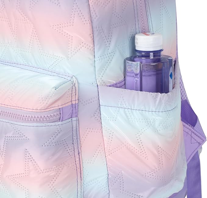kingdisen Rolling Backpack 17 inch with Lunch Bag Wheeled Laptop Backpack with wheels(QUILTED PURPLE)