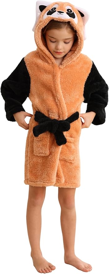 CuteOn Bathrobe for Women Soft Fleece Hooded Plush Loungewear