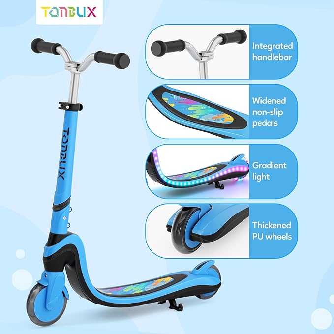 Scooter for Kids with Light-Up Wheels & Deck, Adjustable Heights 2 Wheel Kick Scooters for Kids 5-7, Toddler Scooters with 4 Lighting Mode Deck