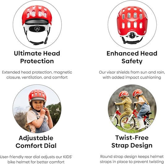 woom Kids’ Bike Helmet, Adjustable Children's Pinch-Free Helmet for Roller Skating & Scooting, Safe Bicycle & Cycling Helmet for Boys & Girls (1-14 Years Old)