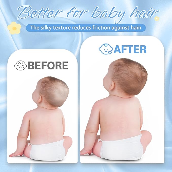 Horbaunal 2 Pack Satin Pack n Play Sheets for Baby with Sensitive Hair and Skin, Silky Mini Crib Sheets 38" x 24" x 5", Soft Playard Sheet Protector Baby Mattress Sheet, Baby Blue & Grey