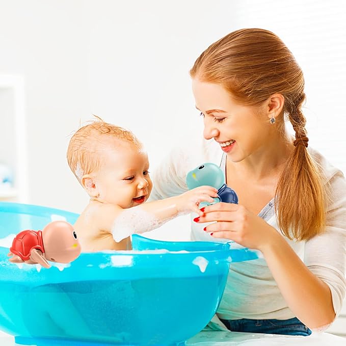 Bath Toys for Toddlers 1-3 Year Old Boys Gifts,Swimming Turtle Bath Toys, Floating Wind-up Bathtub Toys for Baby, Toddler Pool Water Toys for 1 2 3 4 Year Old Boys Girls Gifts