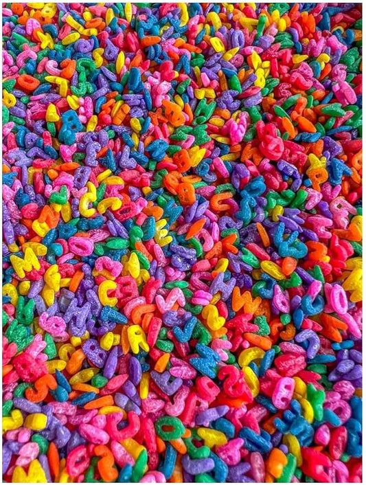 2 Cups of Rainbow Alphabet Pasta Sensory Bin Filler For Sensory Table