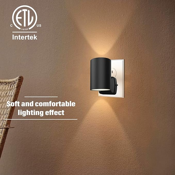 NOVELUX ETL Certified 5700K Night Light Plug in, Modern Night Lights Plug into Wall, Dusk to Dawn Sensor LED Nightlight, Cool White, Adjusted Brightness, Night Light for Kids,Hallway,Stairway, 2 Pack
