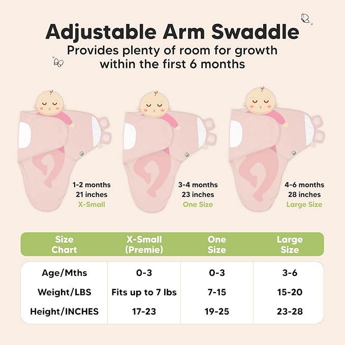 KeaBabies 3-Pack Organic Baby Swaddle Sleep Sacks - Swaddles for Newborns, Infant 0-3 Months, Baby Girls, Boys, Soft & Snug Newborn Sleep Sack, Nursery Swaddling Blankets (Mellow)