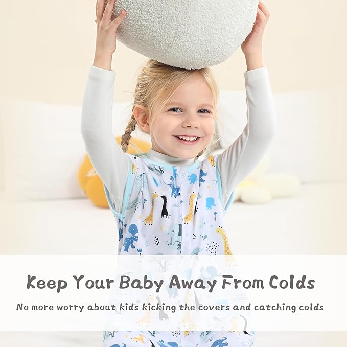 WONDAY Toddler Sleep Sack with Feet, 0.5 Tog Sleeping Sacks for Walking with Legs 3-5T 4T 5T