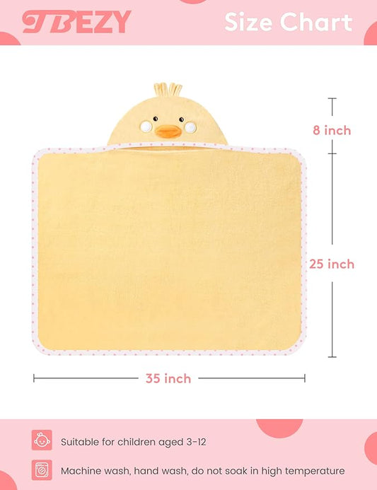Baby Hooded Towel with Unique Animal Design Ultra Soft Thick Cotton Bath Towel for Newborn (Chick)