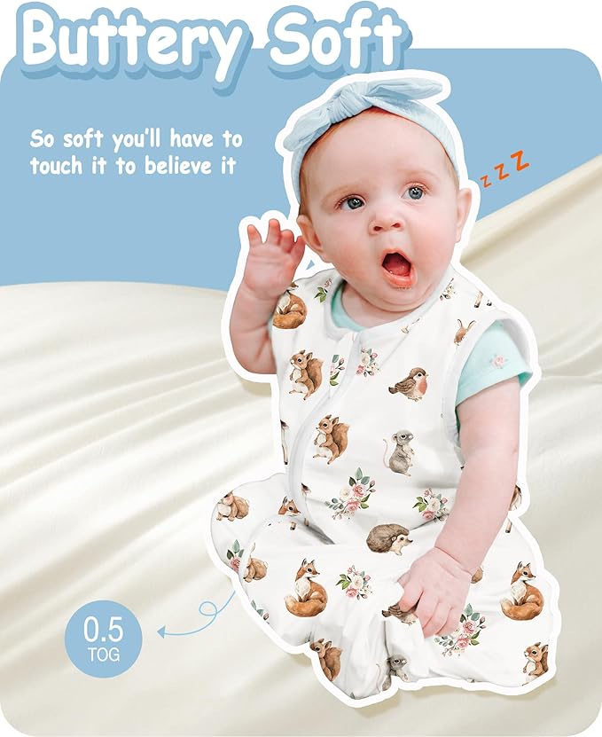 Toddler Sleep Sacks 2T-3T-4T, 0.5 TOG Light Summer Wearable Blankets, Extra Long XL Sleeping Bags, 2 Pack