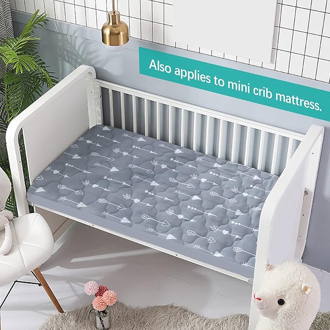 2 Pack Pack and Play Mattress Protector Sheets Fitted Waterproof Playard Mattress Pad Cover, Compatible with Graco Pack n Play & Dream On Me & Pamo Babe, Playpen/Playard Sheet, Arrow&Black, 39" x 27"