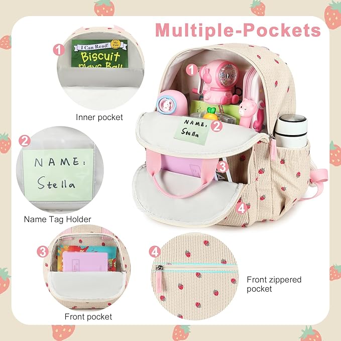Bluboon Kids Backpack for Girls Boys 4-8 Cute 15" School Backpacks Preschool Kindergarten Bookbags Daycare Travel