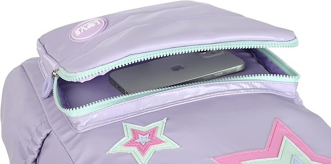 kingdisen Purple Kids Rolling Backpacks for Girls 8-12 (STARS PURPLE)