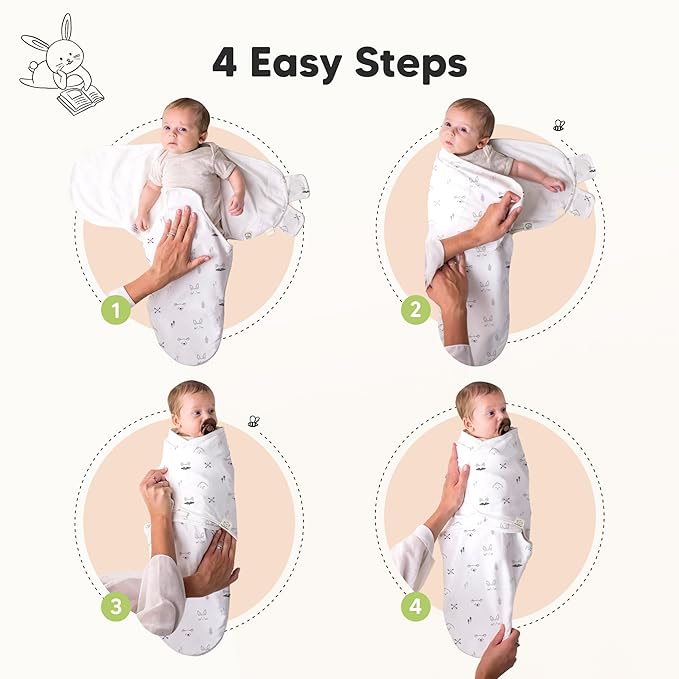 KeaBabies 3-Pack Organic Baby Swaddle Sleep Sacks - Swaddles for Newborns, Infant 0-3 Months, Baby Girls, Boys, Soft & Snug Newborn Sleep Sack, Nursery Swaddling Blankets (Nordic, XS)